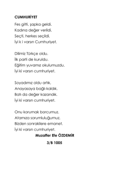 CUMHURİYET Fes gitti, şapka geldi. Kadına değer verildi. Se&ccedil;ti