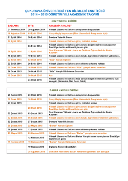 &Ccedil;UKUROVA &Uuml;NİVERSİTESİ FEN BİLİMLERİ ENSTİT&Uuml;S&Uuml;