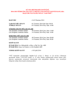 2014-2015 g&uuml;z basvuru tarihleri
