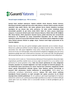 İktisadi &ouml;ng&ouml;r&uuml; dediğimiz şey - FED ve sonrası