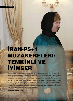 İRAN-P5+1 M&Uuml;ZAKERELERİ: TEMKİNLİ VE İYİMSER
