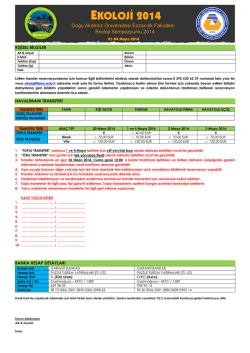 transfer formu - Ekoloji | 2014