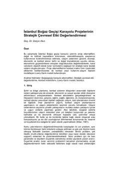 İstanbul Boğaz Ge&ccedil;işi Karayolu Projelerinin