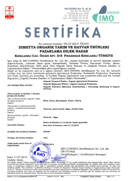 Dimetta Organik Tarım Ve Hayvan &Uuml;r&uuml;nleri Pazarlama Dilek