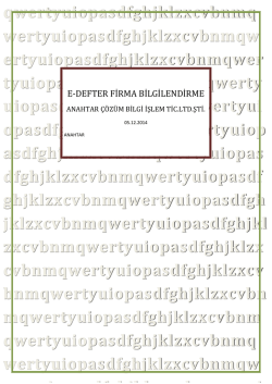 E-DEFTER FİRMA BİLGİLENDİRME