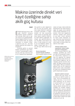 Makina &uuml;zerinde direkt veri kayıt &ouml;zelliğine sahip akıllı g&uuml;&ccedil; kutusu