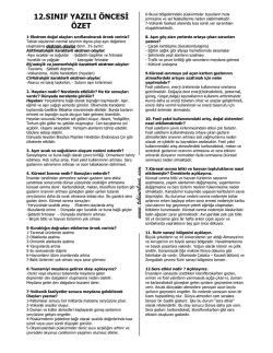 12.sınıf yazılı &ouml;ncesi &ouml;zet