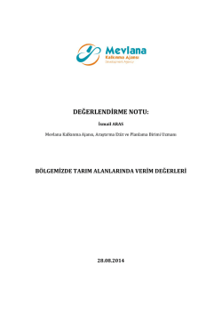 KONYA KARAMAN B&Ouml;LGESİ TARIM ALANLARINDA VERİM