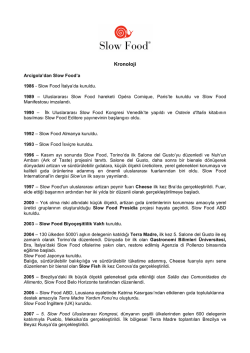 Kronoloji - Slow Food Content Management