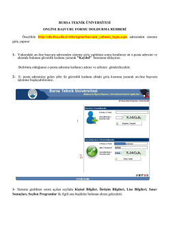 BURSA TEKNİK &Uuml;NİVERSİTESİ ONLİNE BAŞVURU FORMU