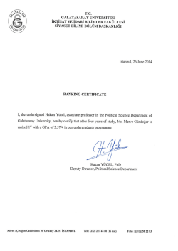 Merve GUNDOGAR - Ranking Cert