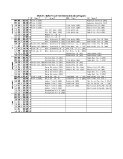 2013-‐2014 Bahar Yarıyılı Fizik B&ouml;l&uuml;m&uuml; (&Ouml;.&Ouml;.) Ders Programı