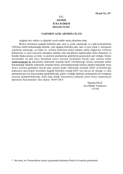 &Ouml;rnek No: 25* T.C. KEMER İCRA DAİRESİ 2014