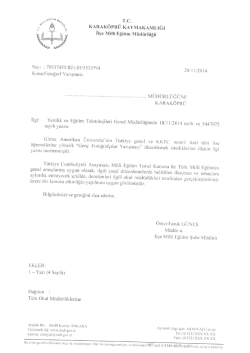 Tüm Okul Müdürlüklerine - Fotoğraf Yarışması