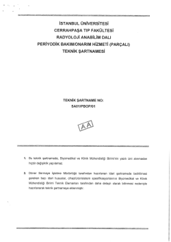 Teknik Şartname - İstanbul &Uuml;niversitesi