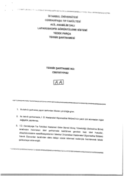 Teknik Şartname - İstanbul &Uuml;niversitesi