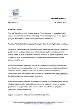 Finansal T&uuml;keticilerden Faiz Dışında Alınacak &Uuml;cret Komisyon ve