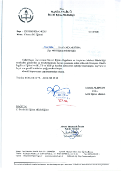 ı Tc _ __ MANISA vALıLıGI Iı Mıııi Eğitim M&uuml;d&uuml;rl&uuml;ğ&uuml;