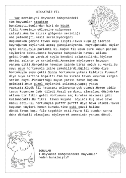 DİKKATSİZ FİL Yaz mevsimiydi.Hayvanat bah&ccedil;esindeki t&uuml;m