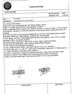 TEKNİK şARTNAME