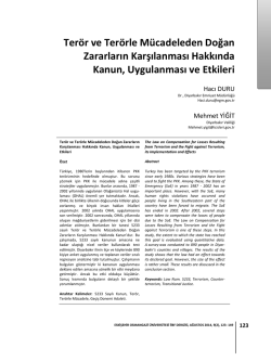 Ter&ouml;r ve Ter&ouml;rle M&uuml;cadeleden Doğan Zararların