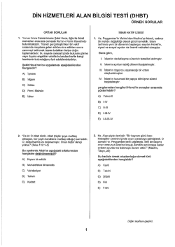 DİN HİZMETLERİ ALAN BİLGİSİ TESTİ (DHBT)