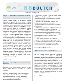 20-26 Ekim 2014 Sayı: 248 T&uuml;rkiye, AB KOBİ Rekabet&ccedil;ilik Programı