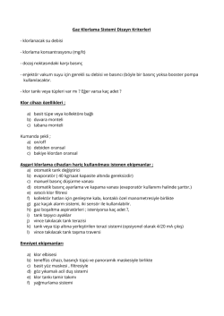 Gaz Klorlama Sistemi Dizayn Kriterleri