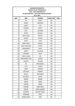 B1. &Ouml;ğretim &Ouml;ğrencileri İ&ccedil;in Sınav Giriş Salonları