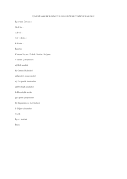 İşyeri Sağlık Birimi Yıllık Değerlendirme Raporu