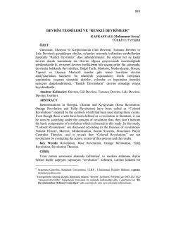883 DEVRİM TEORİLERİ VE &ldquo;RENKLİ DEVRİMLER&rdquo;