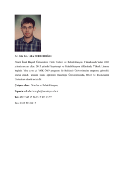 Fzt. Utku BERBEROĞLU - Fizik Tedavi ve Rehabilitasyon B&ouml;l&uuml;m&uuml;
