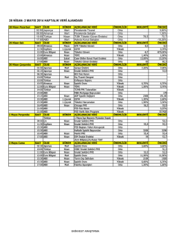 Haftalık Veri Ajandası