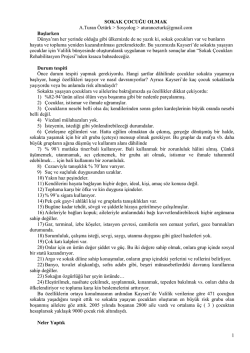 sokak &ccedil;ocukları rehabilitasyon projesi