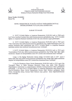 ihtiya&ccedil; değerlendirme ve planlama komisyon karar tutanağı 15/10