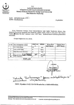 T.C. - Malatya İli Kamu Hastaneleri Birliği Genel Sekreterliği