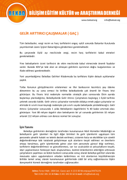 Gelir Artırıcı &Ccedil;alışmalar hakkında detaylı bilgi i&ccedil;in tıklayınız