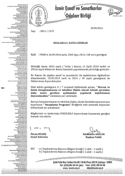 29.09.2014 sayı :2014/1572 - İzmir Esnaf ve Sanatkarlar Odaları Birliği