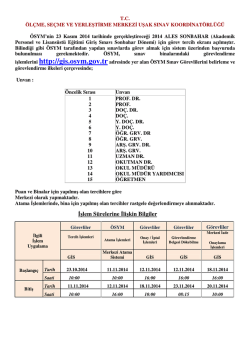 şlem Sürelerine lişkin Bilgiler