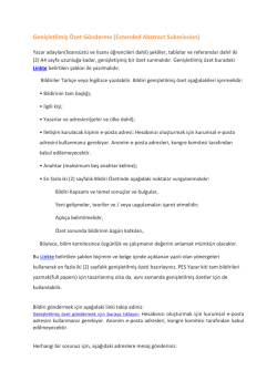 Genişletilmiş &Ouml;zet G&ouml;nderme (Extended Abstract Submission)