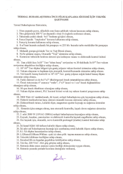 TERMAL BUHARLAŞTİRMA İNCE FİLM KAPLAMA sİsTEMİ İ&Ccedil;İN