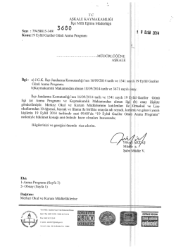 19 eyl&uuml;l gaziler g&uuml;n&uuml; kutlama programı (merkez okul