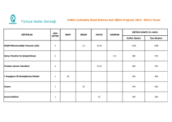 KalDer Çerkezköy Genel Katılıma Açık Eğitim Programı 2014