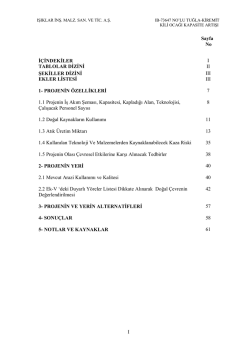 I Sayfa No İ&Ccedil;İNDEKİLER I TABLOLAR DİZİNİ II ŞEKİLLER DİZİNİ III