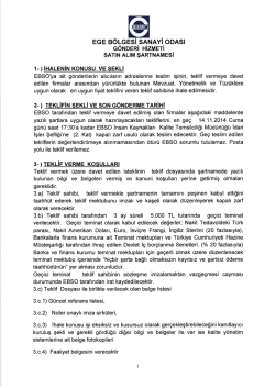 EGE B&ouml;LGEsı sANAYİ oDAsı