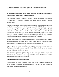 Mezuniyet İşlemleri SSS