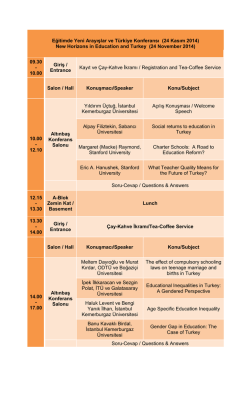 Eğitimde Yeni Arayışlar ve T&uuml;rkiye Konferansı (24 Kasım 2014) New
