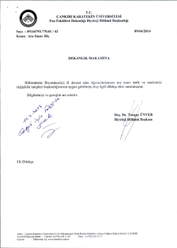 T.c. &Ccedil;ANKIRI KARATEKİN &Uuml;NİVERSİTESİ - Fen Fak&uuml;ltesi