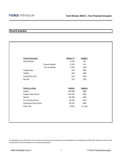 30.06.2014 Finansal Sonu&ccedil; Duyurusu