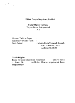 EPDK Onaylı Depolama Tarifesi Nustar Mersin Terminal Depoculuk